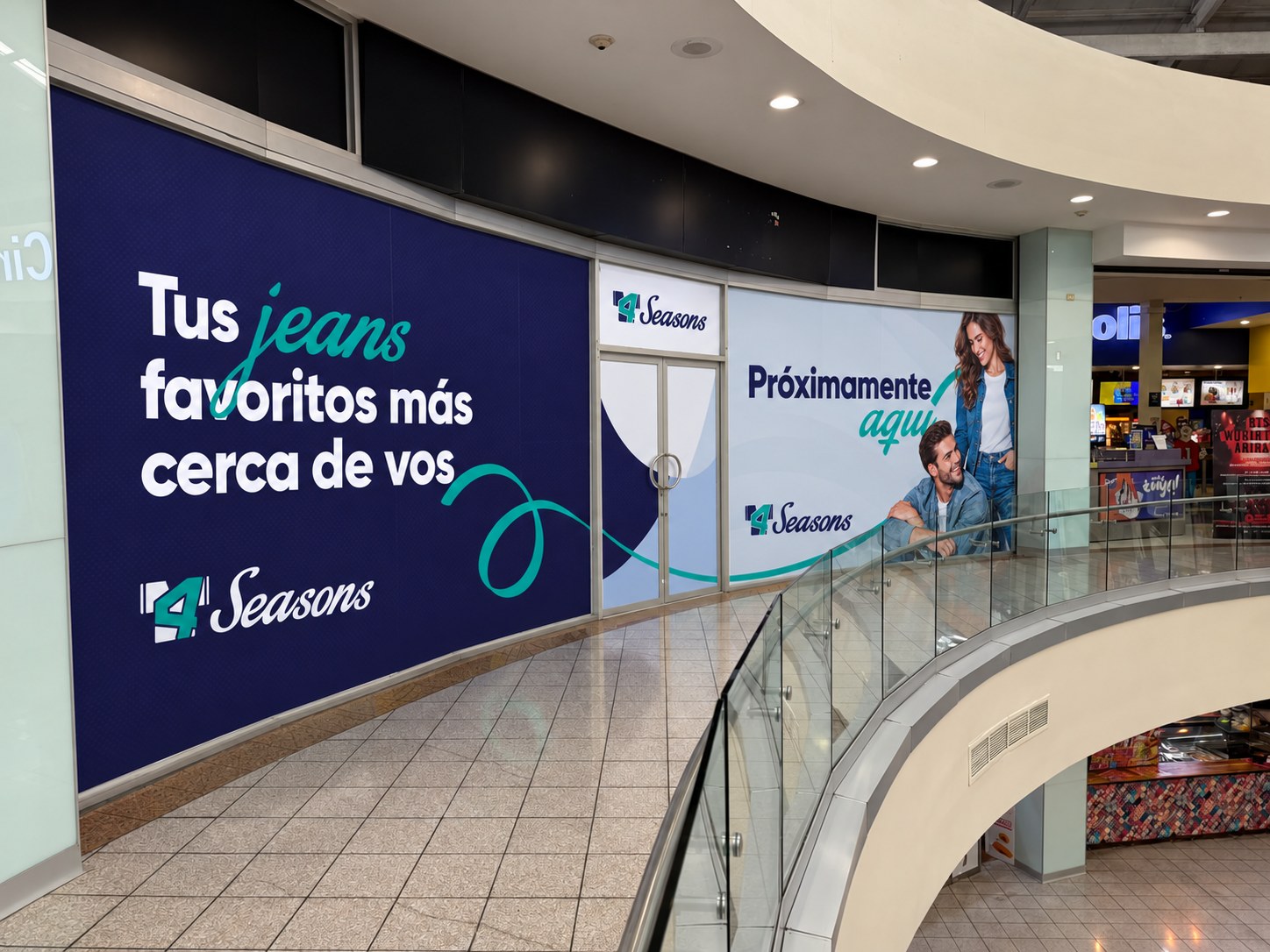 Montaje de la propuesta en la fachada del local